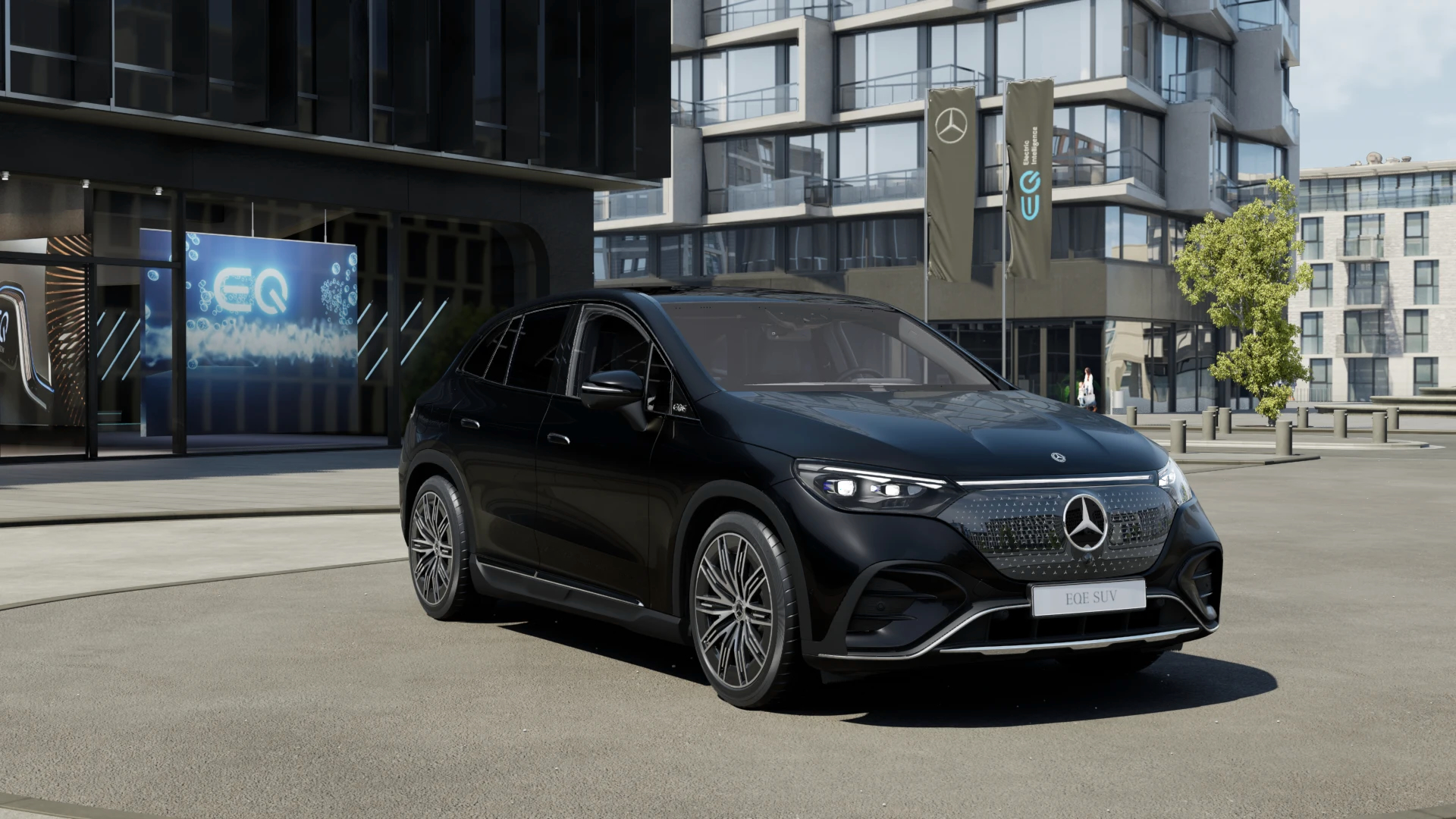 MERCEDES EQE SUV 350 4matic AMG | nové sportovně luxusní SUV | novinka 2023 | nový elektromobil | nové auto ve výrobě | sportovní paket AMG | velký středový dotykový displej MBUX | objednání online na AUTOiBUY.com